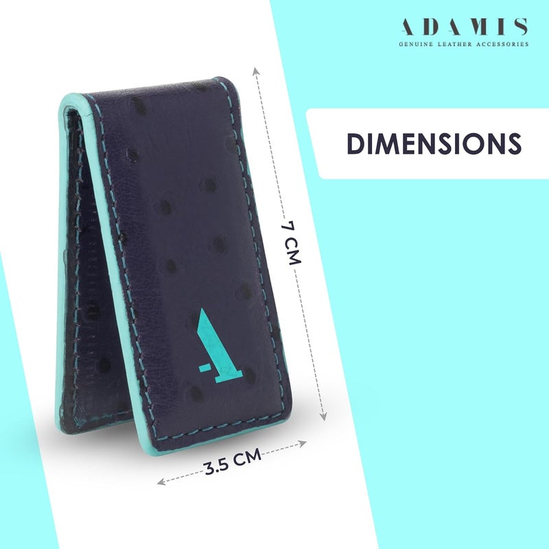 Adamis Slim Leather Money Clip and Card Holder for Men and Women W362 Purple - Image 3