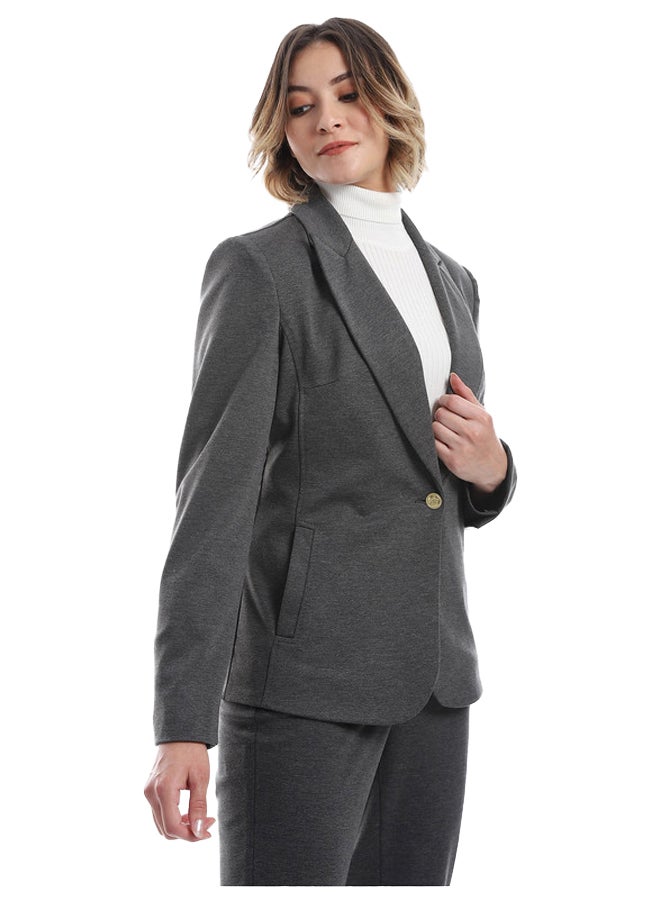 Esla Single Buttoned Basic Blazer  - Image 2