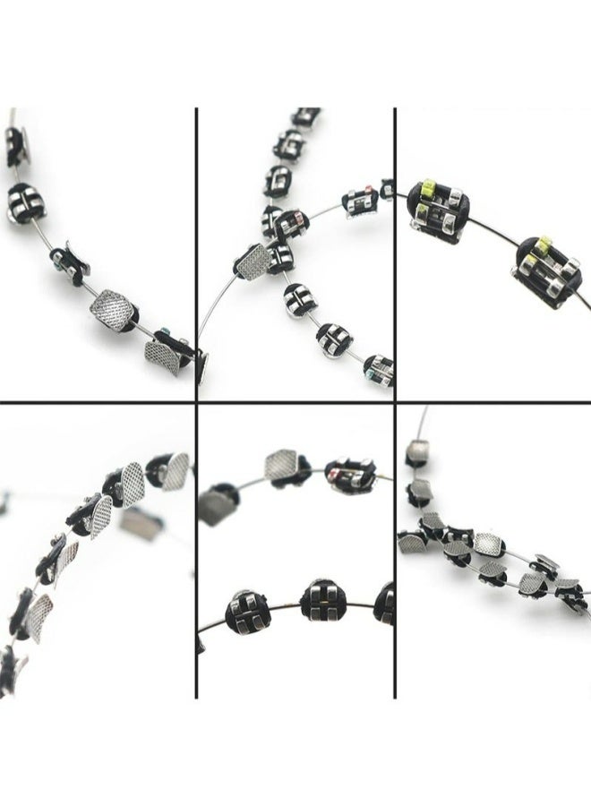 Temporary Tooth Decoration Blue Metal Wires Brackets Orthodontic Ligature Ties Dental Training Practice Props For Dental Students Teaching Learning Supplies Blue - Image 5