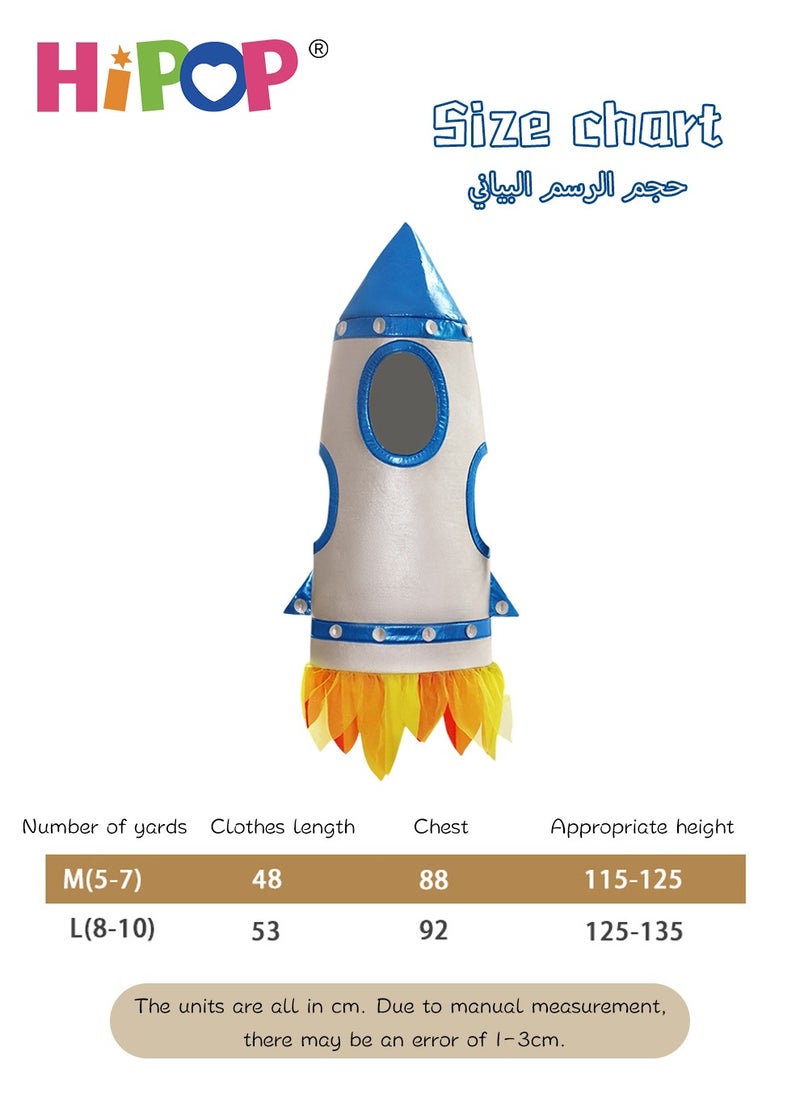 HIPOP - Rocket Costumes for Kids,Astronaut Pretend Play,Suitable for Ages 5-12,Holiday Party Atmosphere Props,Cosplay Costume for Kids - Image 1