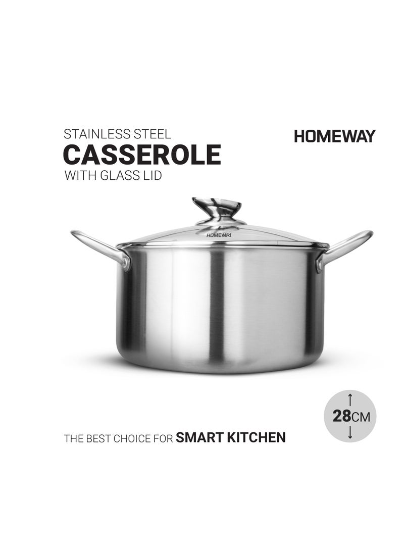 Homeway 28CM Stainless Steel Honeycomb Casserole with Lid – Nonstick, Induction & Gas Compatible With Super Durable&Highly Scratch Resistent - Image 5