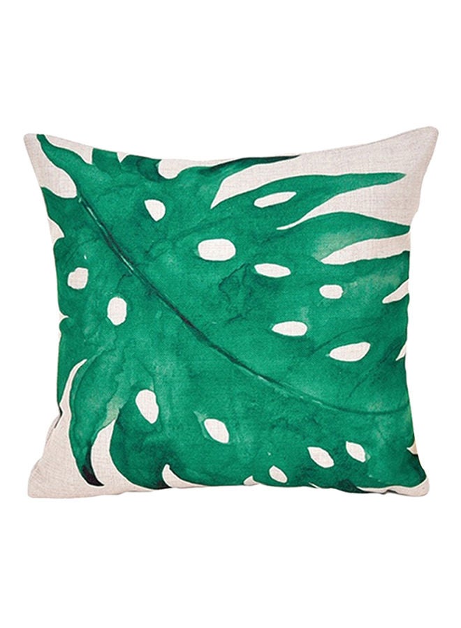 NIBEMINENT Leaf Print Throw Pillow Cover Green/Beige 45x45centimeter
