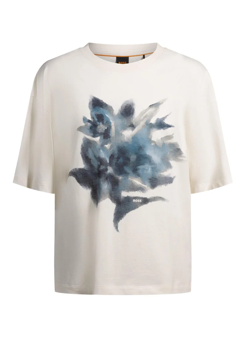 بوس Cotton-jersey oversized-fit T-shirt with seasonal artwork