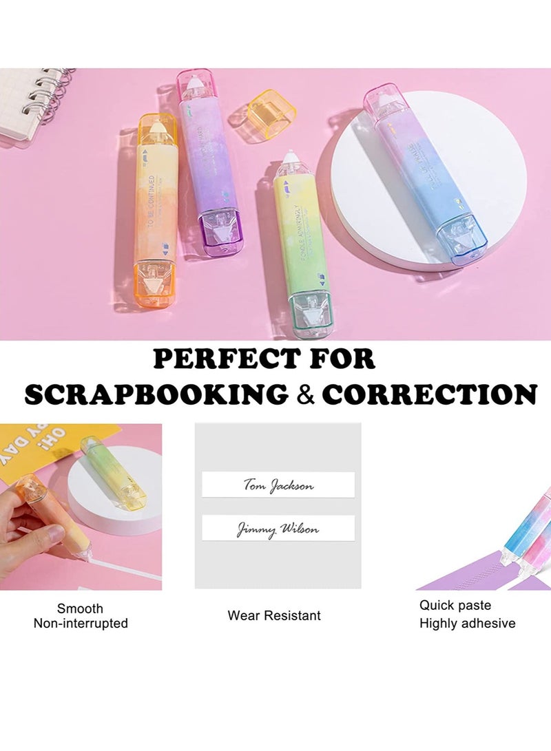 4pcs White Out Correction Tape and Double Sided Tape Roller, lovely Quick Dry Japan White Out, with Permanent Adhesive Tape Runner, for School Office Instant Correction  Scrapbook Supplies - Image 3