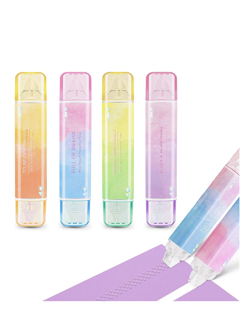 4pcs White Out Correction Tape and Double Sided Tape Roller, lovely Quick Dry Japan White Out, with Permanent Adhesive Tape Runner, for School Office Instant Correction  Scrapbook Supplies - Image 1