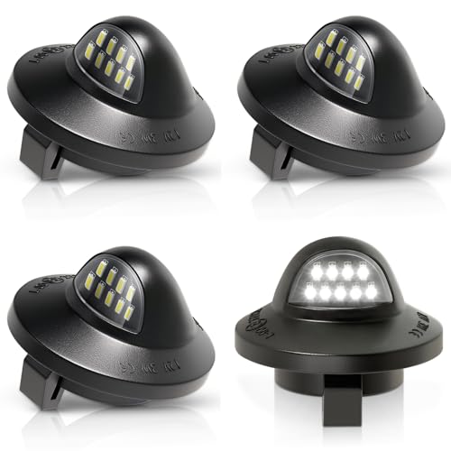 Antline Full LED License Plate Light Tag Lamp Assembly Replacement for Ford F150 F250 F350 Super Duty Ranger Explorer Bronco Excursion Expedition 6000K White Pack of 4 - Image 1