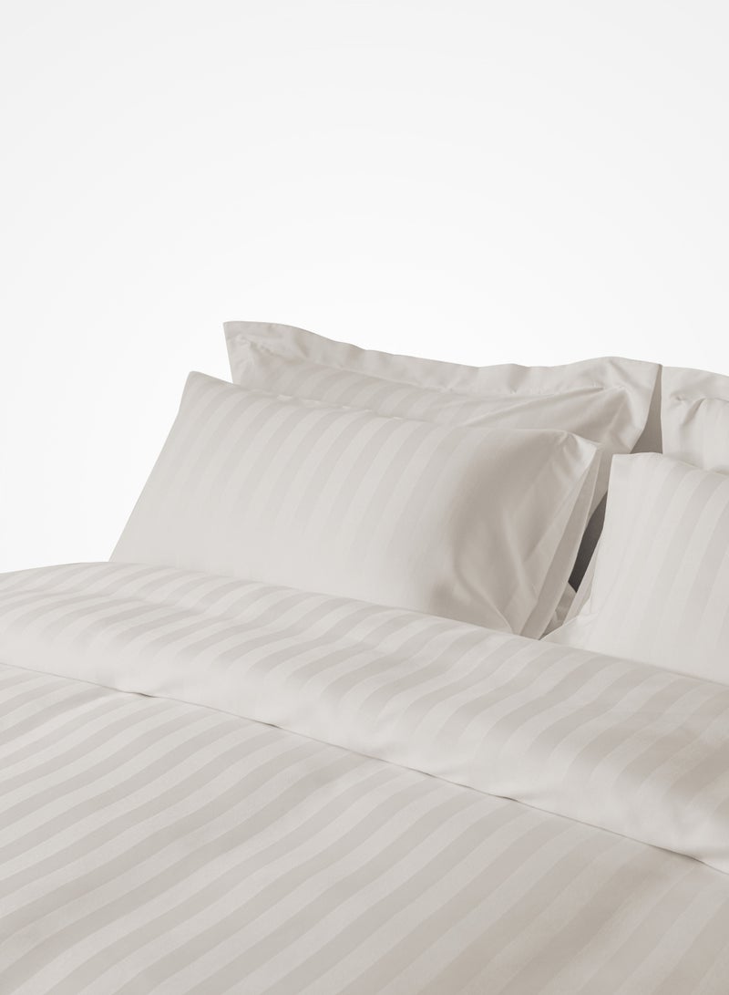 Master Home Textile Microfiber Hotel Duvet Cover Sets, Fits 200 cm x 200 cm Size Bed,  6 Pcs King Size, Hotel Stripe Pattern - Image 1