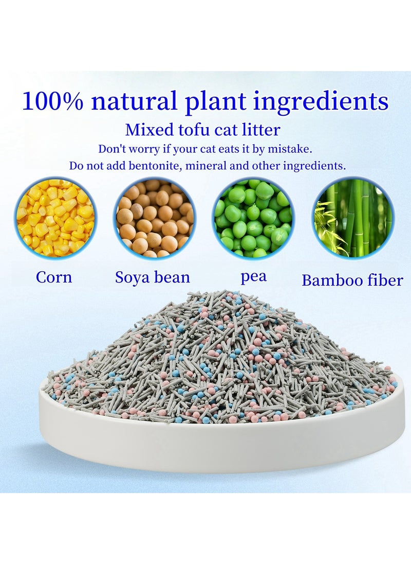 ANTIER - 24L(10kg)Premium Mixed Tofu Cat Litter with Advanced Odor Control,flushable， Dust-Free,Strong Clumping, and Eco-Friendly Formula，Charcoal-Scented - Image 1