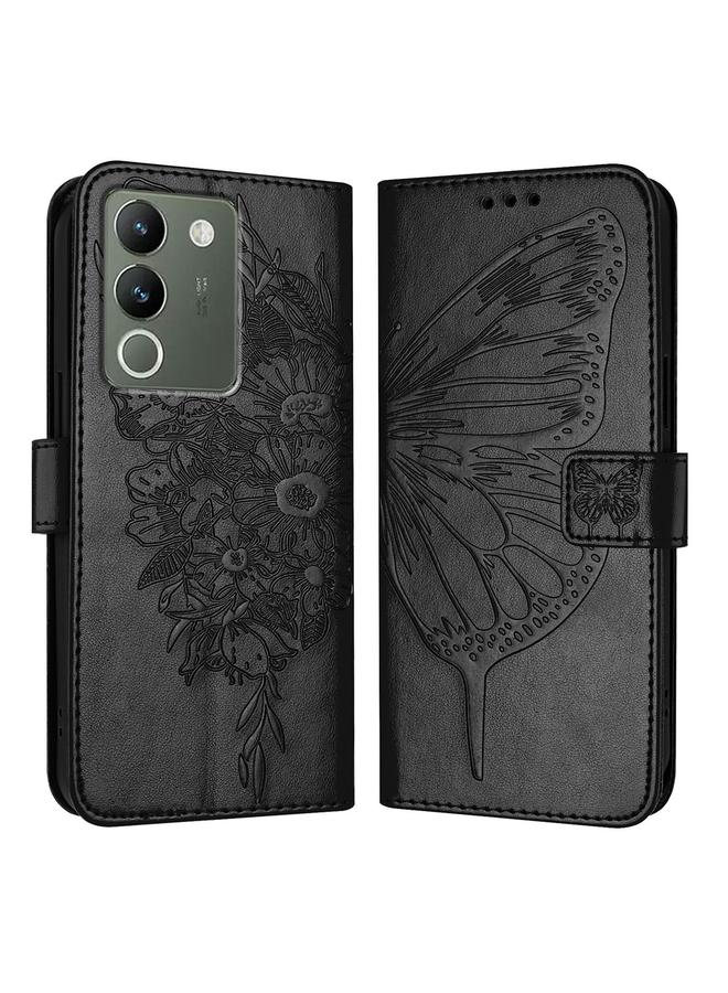 erorex Case For vivo V29e 5G Global / Y200 5G Global Embossed Butterfly Leather Phone Case - Image 1