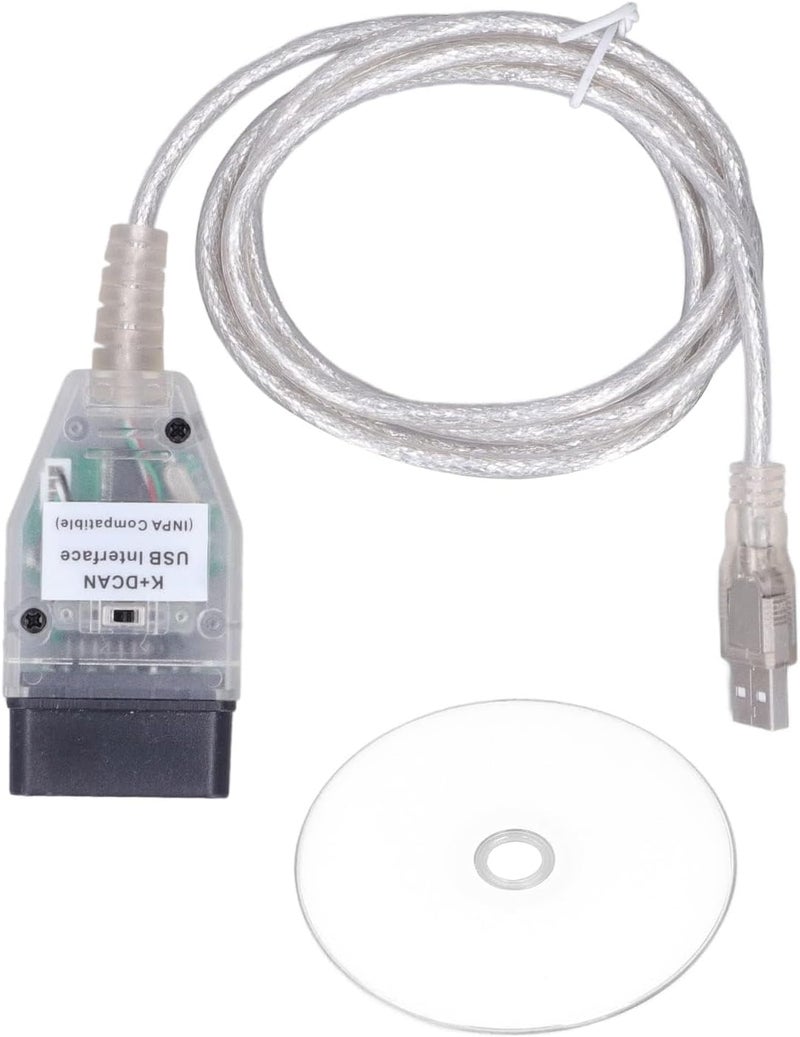 كينسو كابل أداة تشخيص السيارات K+DCAN OBD2 USB بواجهة كابلية مزود بمفتاح للاستبدال، مناسب للسلسلة 1 E81 E82 E87 E88 للفترة 2004–2007.03 - Image 1