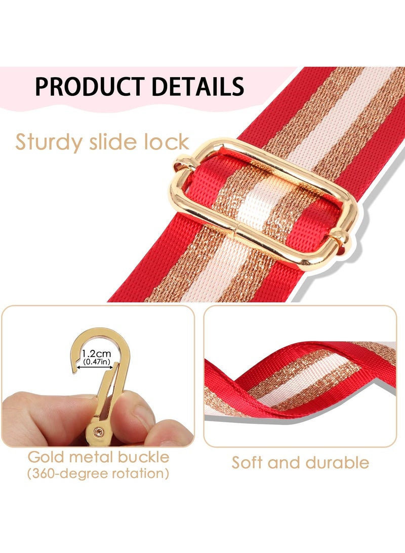 Crossbody Bags Handbag Strap Replacement Replacement 3-Piece Set,3.8cm Guitar Style Multicolor Canvas Crossbody Strap for Handbags - Image 4