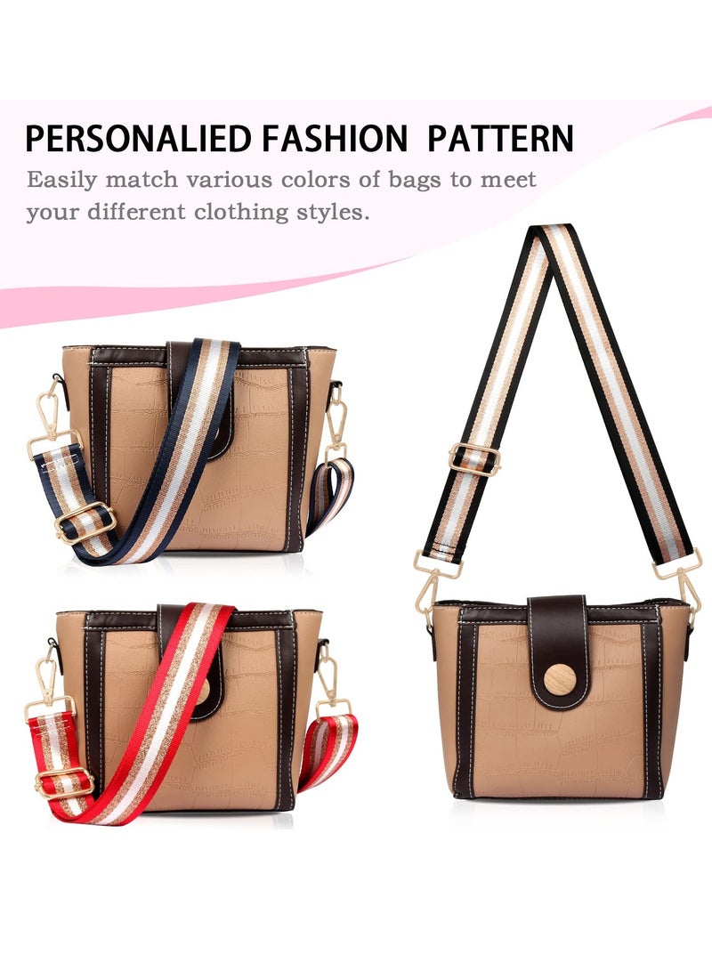 Crossbody Bags Handbag Strap Replacement Replacement 3-Piece Set,3.8cm Guitar Style Multicolor Canvas Crossbody Strap for Handbags - Image 3