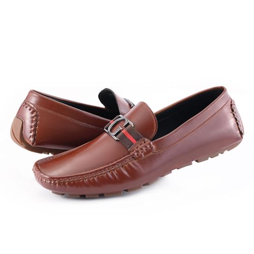 GUESS Men's Askers Loafer, Cognac, 8 - Image 2