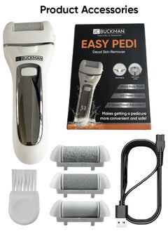 JC BUCKMAN JC BUCKMAN Easy Pedi, Electric Foot Callus Remover Kit , Rechargeable, Portable Electronic Foot File Pedicure Tools  - Image 3