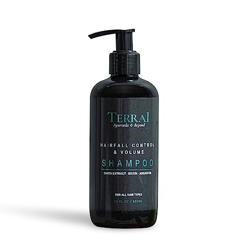 Terrai Biotin, Onion Extract & Argan Oil Hair Fall Control Shampoo for Men & Women | Promotes Hair Growth & Volume | Prevents HairFall | DHT Blocker Shampoo | Sulfate & Paraben Free - 300 ml - Image 1