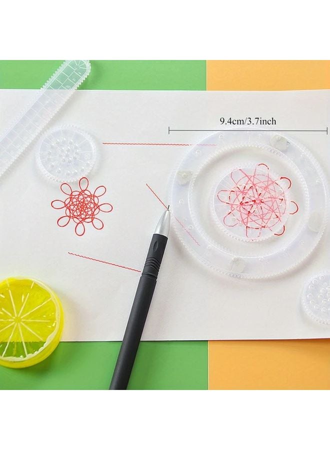 22 قطعة مجموعة مساطر الرسم الهندسي مع قوالب وأقلام وأقلام رصاص لمصممي الفنون وأصحاب الأعمال اليدوية ومعلمي المدارس - Image 5