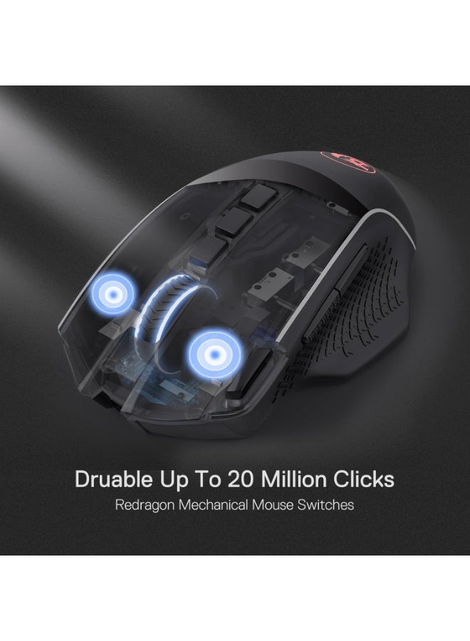 ريدراجون M991 إصدار ENLIGHTMENT برو ، ماوس ألعاب RGB لاسلكي ، 26000 DPI ، 3 أوضاع اتصال لضمان استجابة سريعة ودقيقة ، 9 أزرار قابلة للبرمجة ، للاستخدام على الكمبيوتر الشخصي واللابتوب في المنزل والمكتب - Image 3