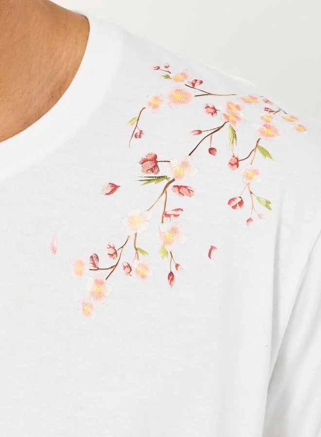 Styli Placement Print Oversized Round Neck T-Shirt