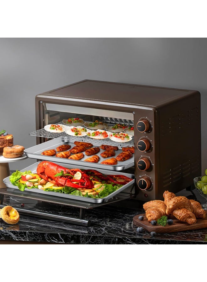 سوفام 2 ورقة خبز من نوع PCS مع مجموعة رف تبريد [ورقتان + رجلان]، نصف ورقة بسكويت من الفولاذ المقاوم للصدأ صينية فرن مع رف، 17.3 × 12.3 × 1 بوصة، خدمة ثقيلة، غير سامة، تنظيف سهل - Image 5