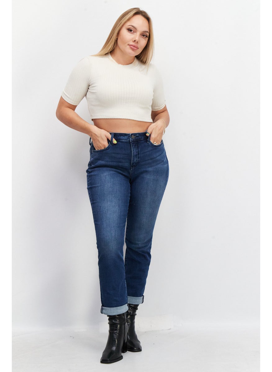 Women Slim Fit High Rise Stretchable Denim, Blue