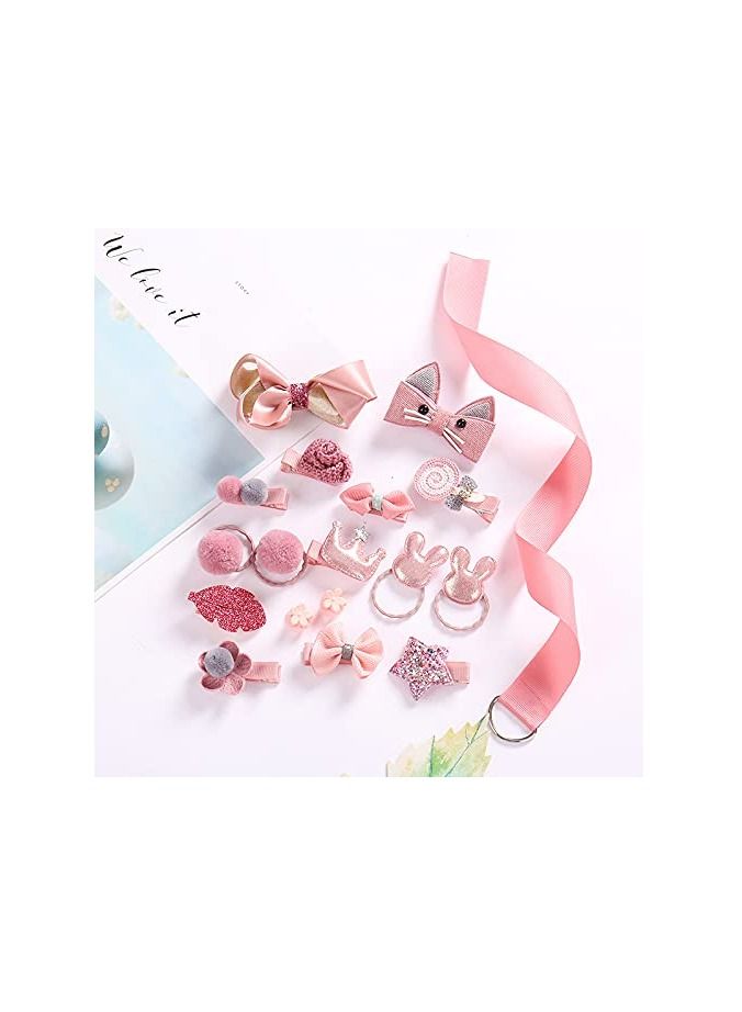 AS SEEN ON TV 18-Piece Set Soft Fabric Princess Girl’s Headdress Set Clutches Claw Clips Pins For Birthday Gift Accessories set - Image 4