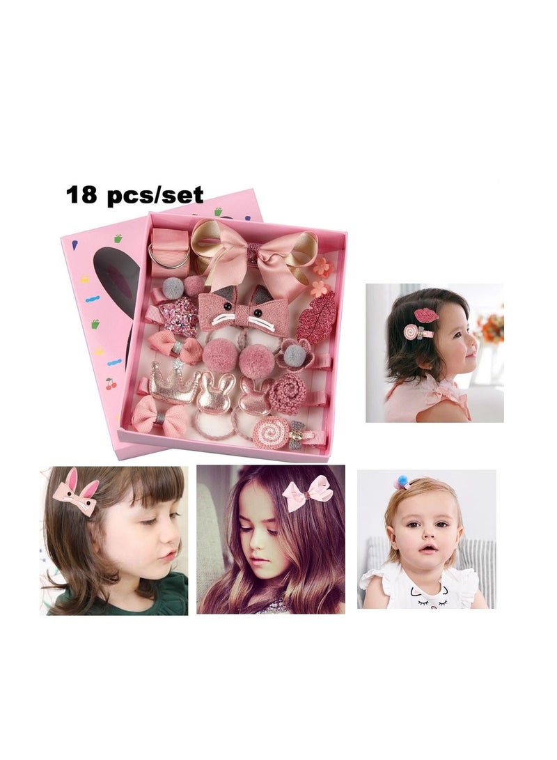 AS SEEN ON TV 18-Piece Set Soft Fabric Princess Girl’s Headdress Set Clutches Claw Clips Pins For Birthday Gift Accessories set - Image 2