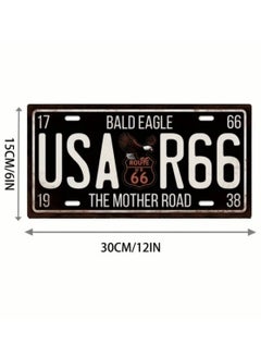 Generic Classic design car metal license plate for decoration. Black and white  - Image 2