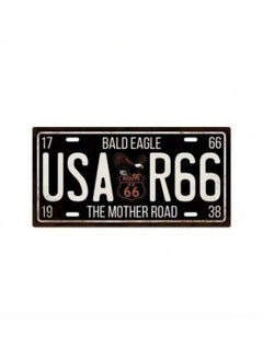 Generic Classic design car metal license plate for decoration. Black and white  - Image 1