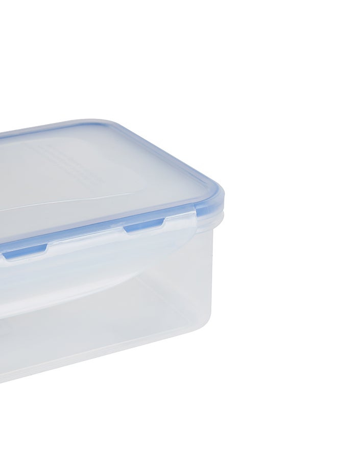 Royalford Airproof Box With Silicone Sealing Ring, Premium Quality Plastic Ware 1100 Ml, 20.5 X 13.2 X 6.5 Cm Clear With Blue 1100ml - Image 5