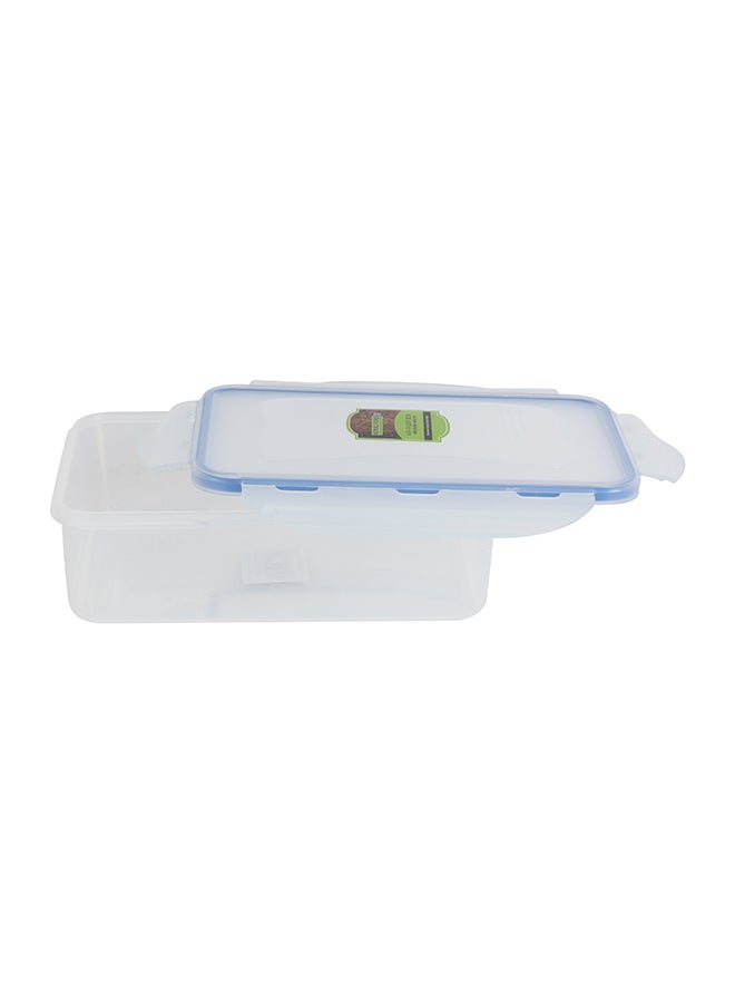 Royalford Airproof Box With Silicone Sealing Ring, Premium Quality Plastic Ware 1100 Ml, 20.5 X 13.2 X 6.5 Cm Clear With Blue 1100ml - Image 4