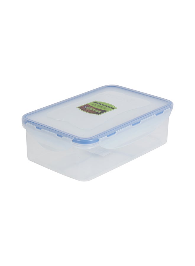 Royalford Airproof Box With Silicone Sealing Ring, Premium Quality Plastic Ware 1100 Ml, 20.5 X 13.2 X 6.5 Cm Clear With Blue 1100ml - Image 3
