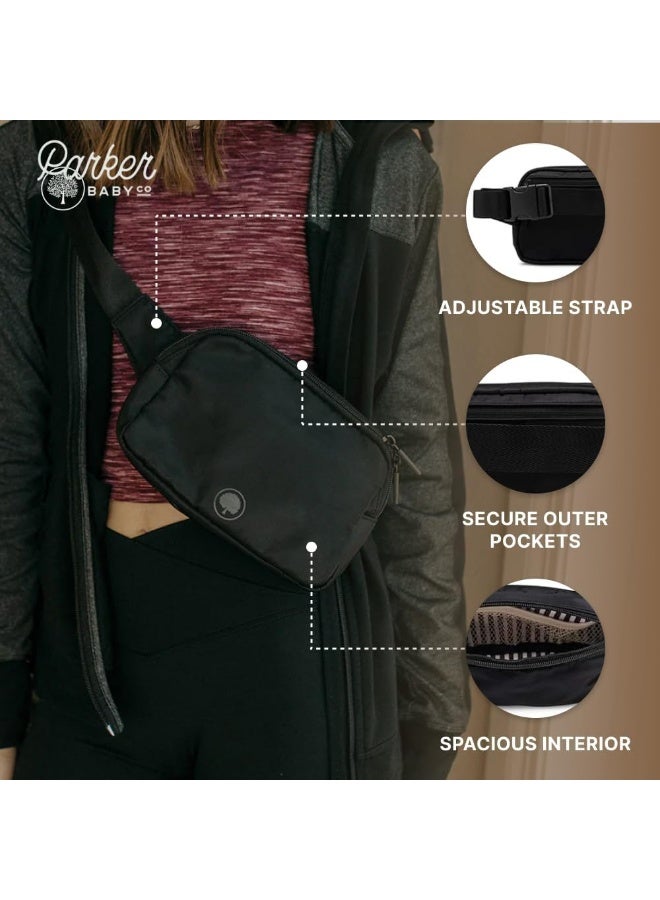 Parker Baby Co. Parker Baby Co. Diaper Belt Bag - Portable Fanny Pack Diaper Bag, Crossbody Bag for Moms - Gray  - Image 4