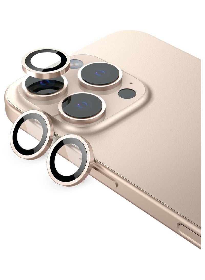 Remson Remson Optic Guard Camera Lens Protector Scratch Resistant Individual Lens Protector with Aluminum Alloy Ring Compatible for iPhone 16 Pro 6.3 inch/iPhone 16 Pro Max 6.9 inch 2024- Desert Titanium  - Image 1