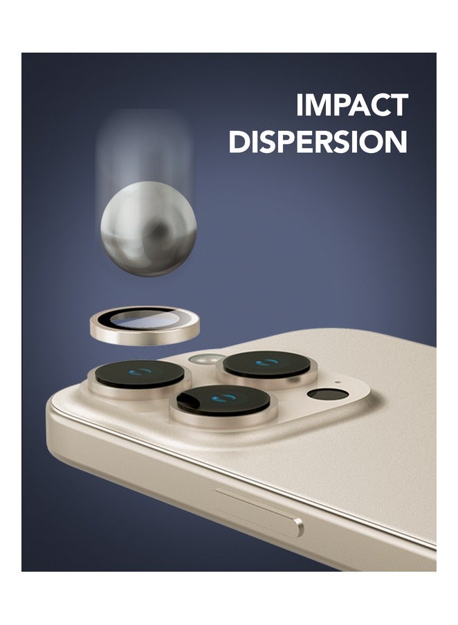 Remson Remson Optic Guard Camera Lens Protector Scratch Resistant Individual Lens Protector with Aluminum Alloy Ring Compatible for iPhone 16 Pro 6.3 inch/iPhone 16 Pro Max 6.9 inch 2024- Desert Titanium  - Image 3