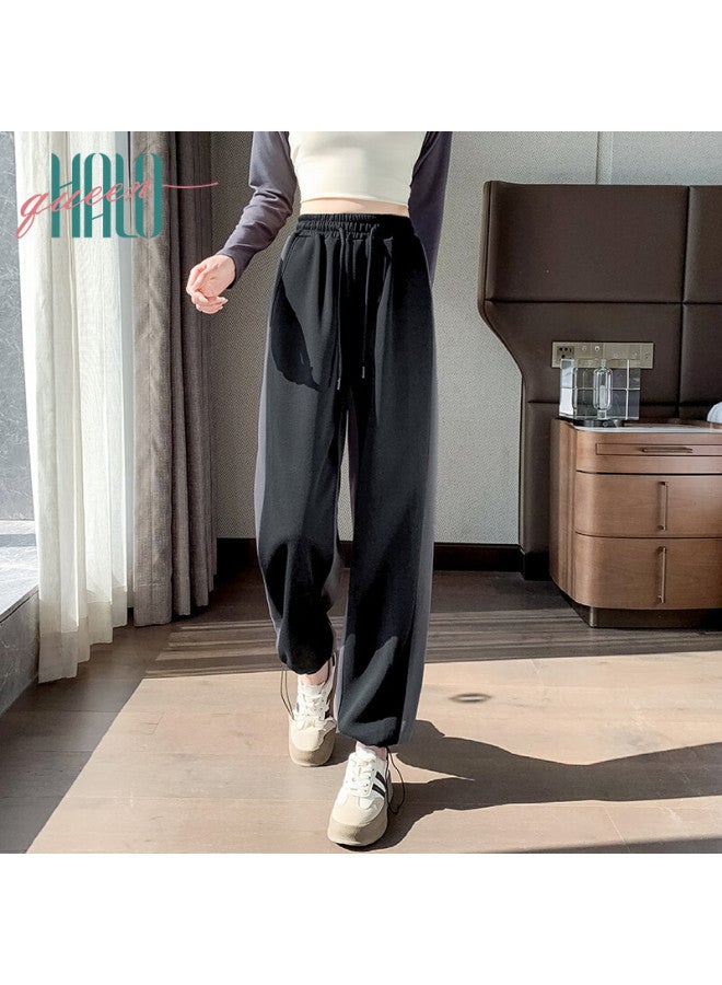 HALOQUEEN Halo Queen Wide-leg Pants For Women, Autumn Style, Wide And Slimming, Pear-shaped Body Shaping, Straight-leg Sports Pants H137r1878 - Image 2