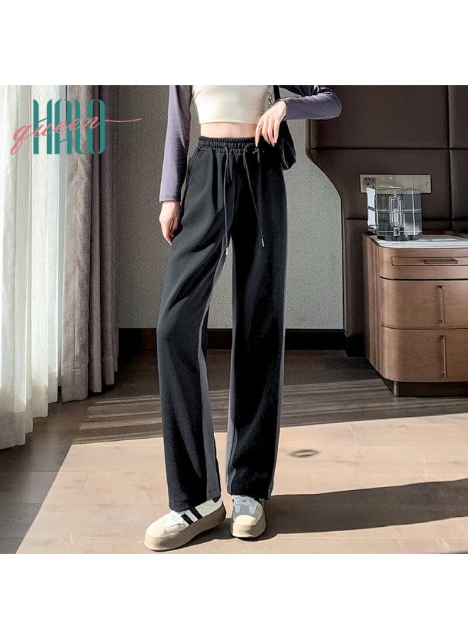 HALOQUEEN Halo Queen Wide-leg Pants For Women, Autumn Style, Wide And Slimming, Pear-shaped Body Shaping, Straight-leg Sports Pants H137r1878 - Image 3