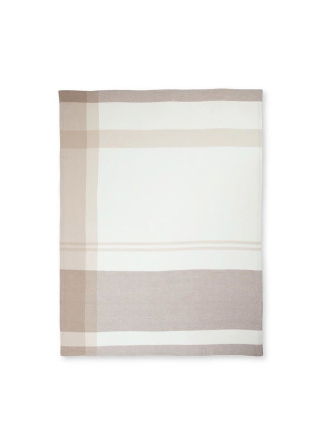 Jet&Bo 100% Pure Cashmere Throw Blanket for Couch, Sofa & Bed, Ultra Soft Woven Cashmere Blanket Throw, Large Full Size 73” x 54”, Off-White, Beige, Brown, Stripe Pattern - Image 2