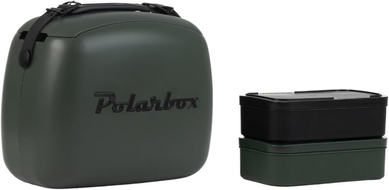 Polarbox Balanced structure Lunch Tote Cooler Bag | Retro Lunch Box Picnic Reusable Lunch Bag Vintage Mini Cooler Hand Bag Includes 2 Food Containers! Food & Drinks Work, Travel, Beach, Camping Hiking 6L (Green Forest) All item simple matching build - Image 1