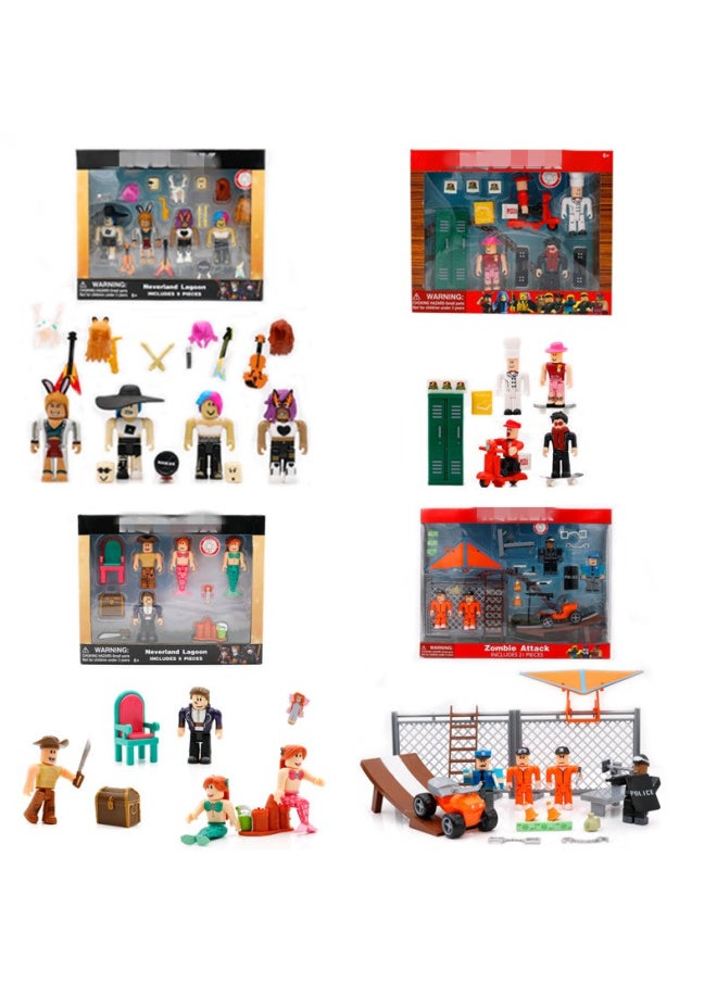 Roblox Virtual World Series 26 Building Blocks Figures Accessories Anime Game Peripheral Handheld Models Toys-Color:Zombie Attack: Bag (0.15kg)