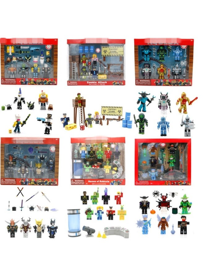 Roblox Virtual World Series 26 Building Blocks Figures Accessories Anime Game Peripheral Handheld Models Toys-Color:Zombie Attack: Bag (0.15kg)