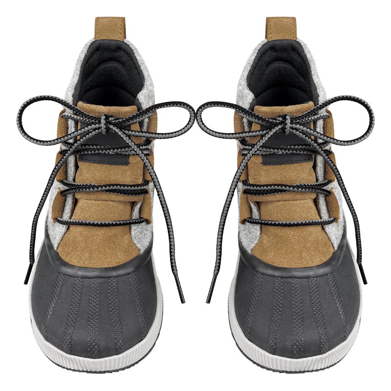 Endoto Round Shoe Laces for Sorel Out N About, 3.5MM Replacement Shoelaces Strings for Snow Boot(Color:Black&GreyCombo,Size:38Inch) - Image 5