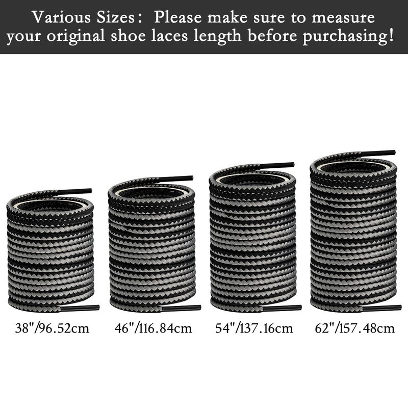 Endoto Round Shoe Laces for Sorel Out N About, 3.5MM Replacement Shoelaces Strings for Snow Boot(Color:Black&GreyCombo,Size:38Inch) - Image 4