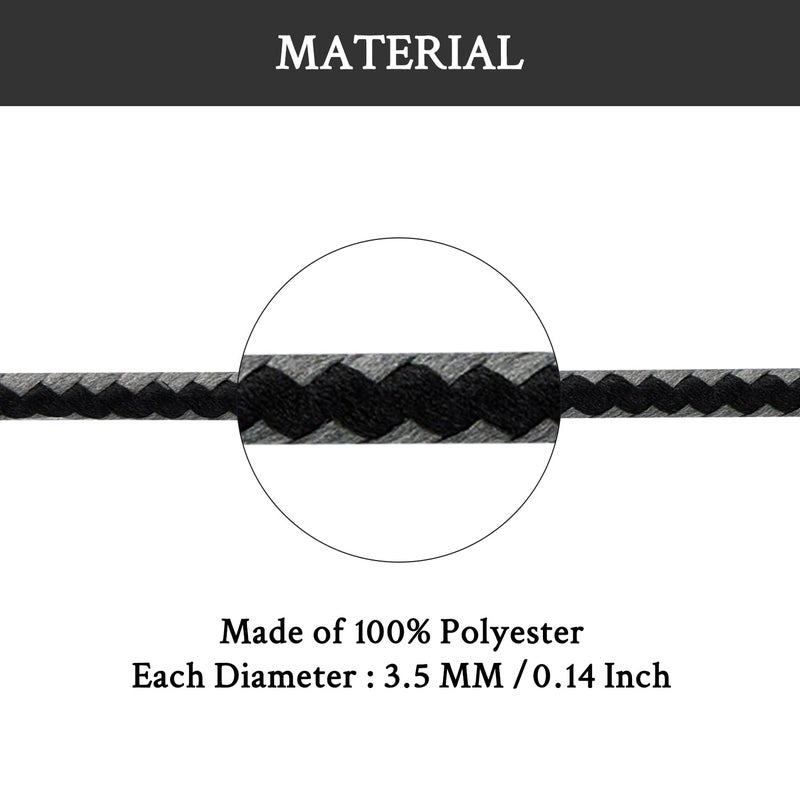 Endoto Round Shoe Laces for Sorel Out N About, 3.5MM Replacement Shoelaces Strings for Snow Boot(Color:Black&GreyCombo,Size:38Inch) - Image 3
