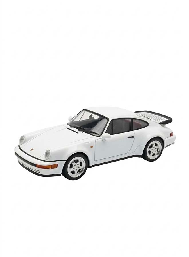 Welly Porsche 911 Turbo Diecast Model Car – 1:24 Scale White Vintage Sportscar Replica - Image 1