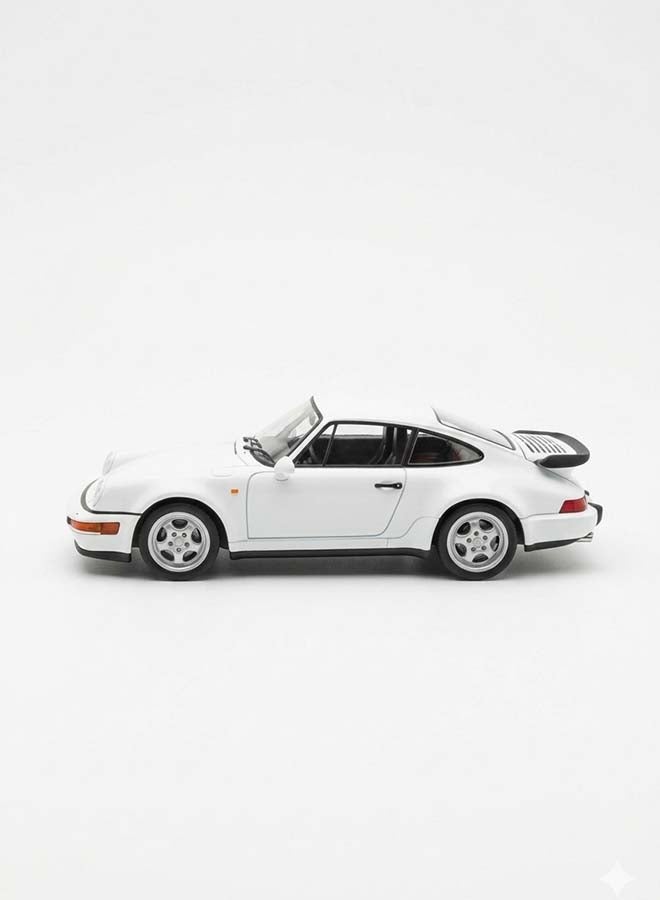 Welly Porsche 911 Turbo Diecast Model Car – 1:24 Scale White Vintage Sportscar Replica - Image 2