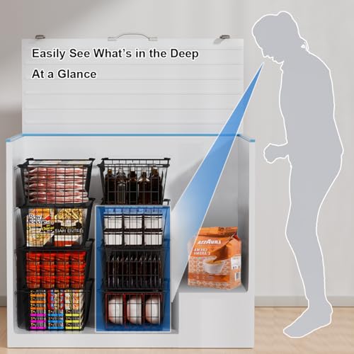 Orgneas Freezer Organizer Bins Baskets for Chest Deep Freezer, Stacking Large Container Organizer and Storage Baskets for Freezer Sort Frozen and Meats - Image 4