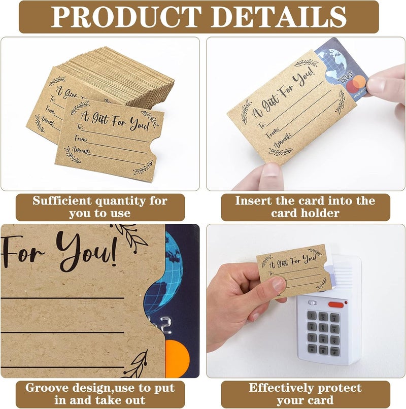 Teling 800 Pcs Gift Card Envelopes Sleeves Credit Card Holders Brown Kraft Mini Business Hotel Key Envelopes Sleeves for Invitations Cash Money Bulk 24 x 35 Inches Black - Image 3