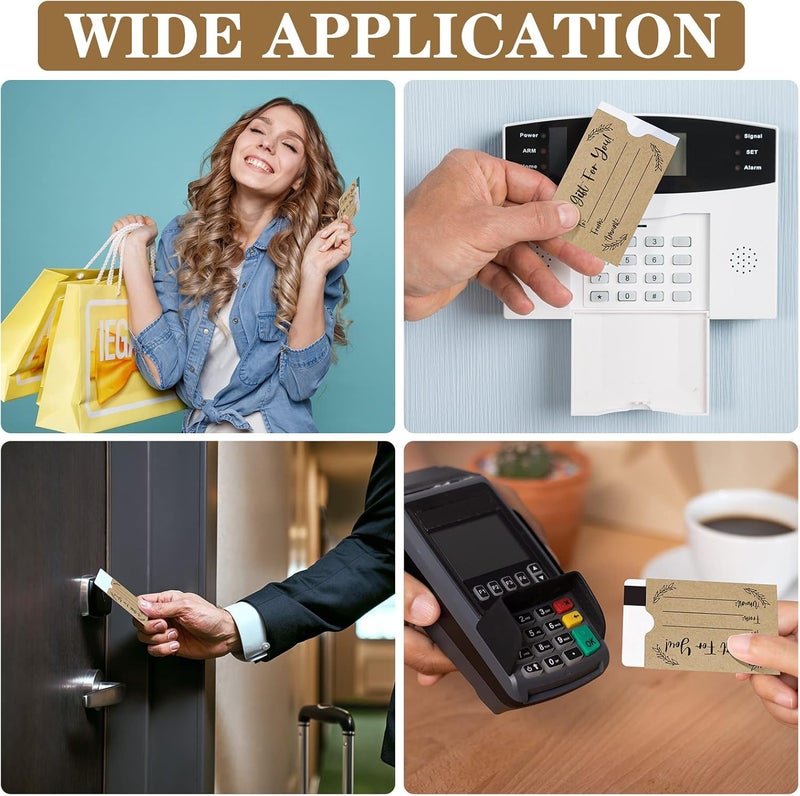 Teling 800 Pcs Gift Card Envelopes Sleeves Credit Card Holders Brown Kraft Mini Business Hotel Key Envelopes Sleeves for Invitations Cash Money Bulk 24 x 35 Inches Black - Image 5