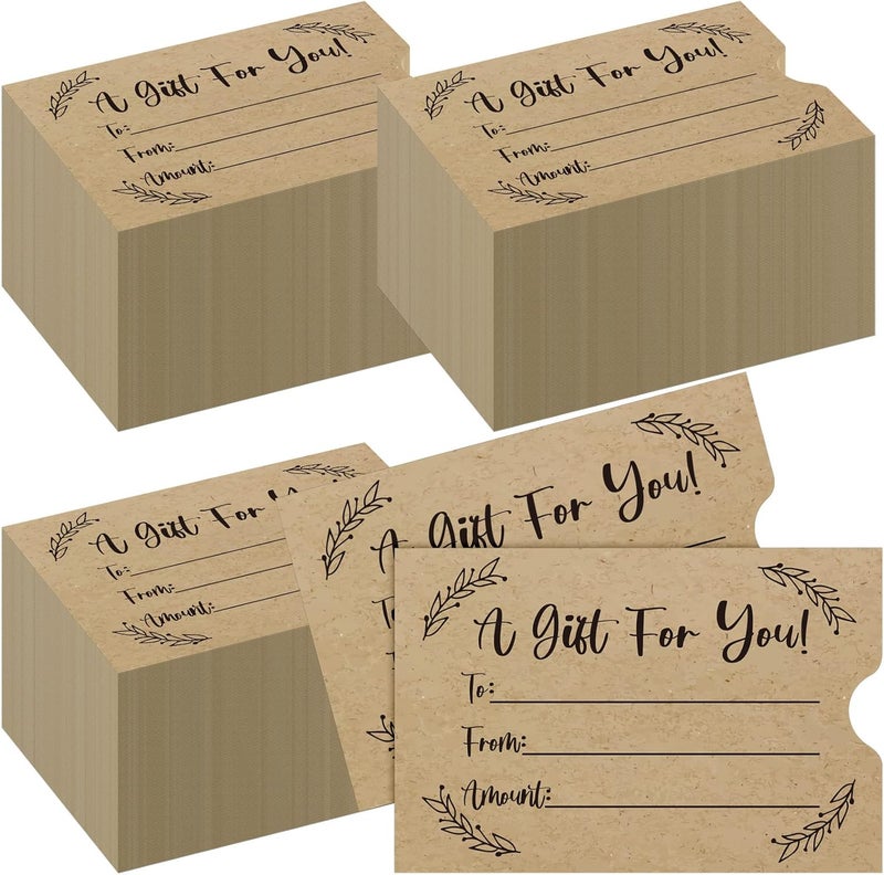 Teling 800 Pcs Gift Card Envelopes Sleeves Credit Card Holders Brown Kraft Mini Business Hotel Key Envelopes Sleeves for Invitations Cash Money Bulk 24 x 35 Inches Black - Image 1