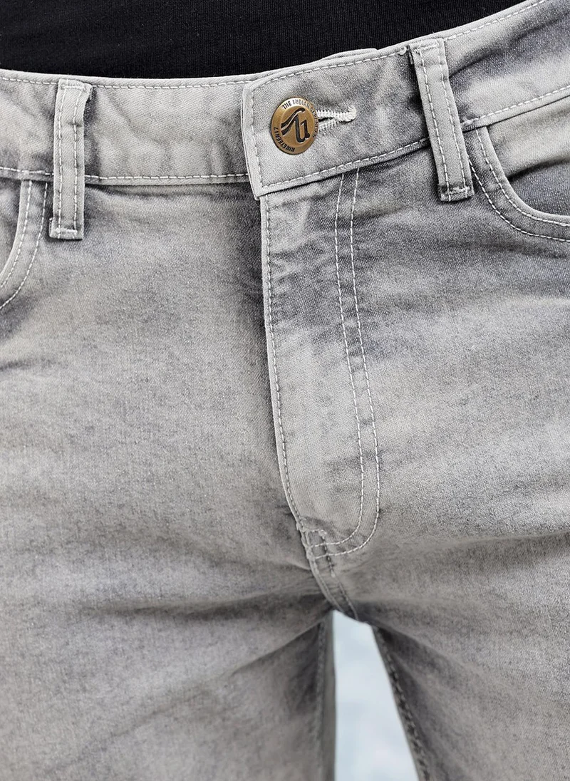 The Indian Garage Co  Men Slim Fit Solid Mid-Rise Stretchable Jeans for Men | Best Price UAE